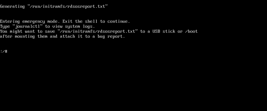 CentOS 7 emergency recovery shell